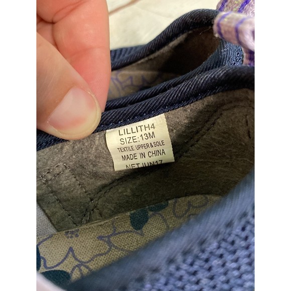 M.A.P. Navy Blue and Purple Velcro Mary Janes - Picture 7 of 8